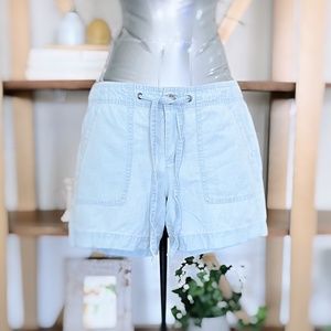 Gap Shorts Flax Linen Tie Waist Zip and Button Closure Size 4